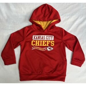 Kansas City Chiefs NFL Red Football Sweatshirt‎ Hoodie With Pockets Size 4T